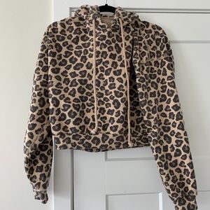 Abercrombie Leopard Crop Hoodie